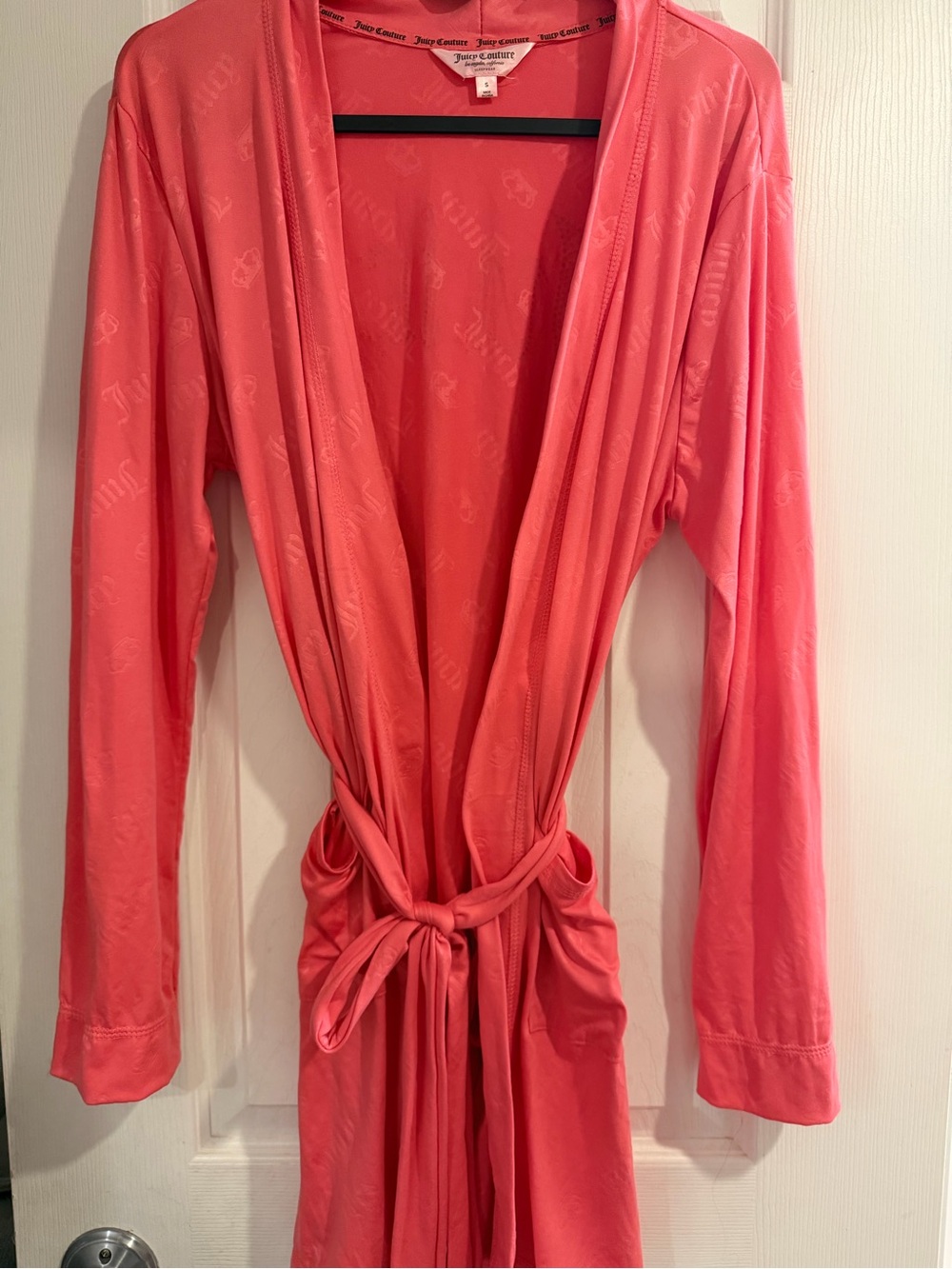 Juicy Couture Coral Robe with Tie-Waist - Picture 2 of 6